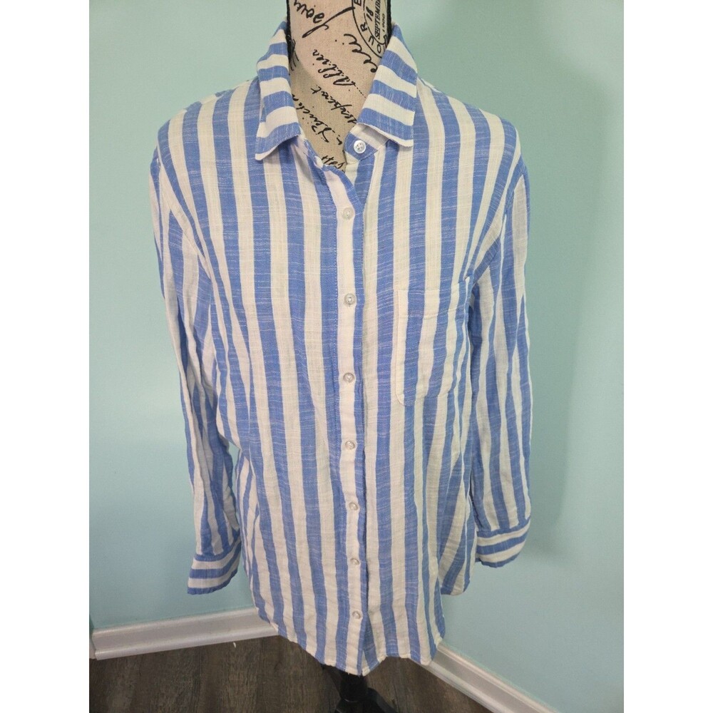 Z Supply The Perfect Line Striped Shirt front buckle new with tags small cotton